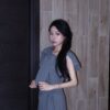 簡約側腰綁帶連衣套裝