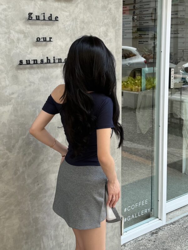 側開岔包臀修身褲裙