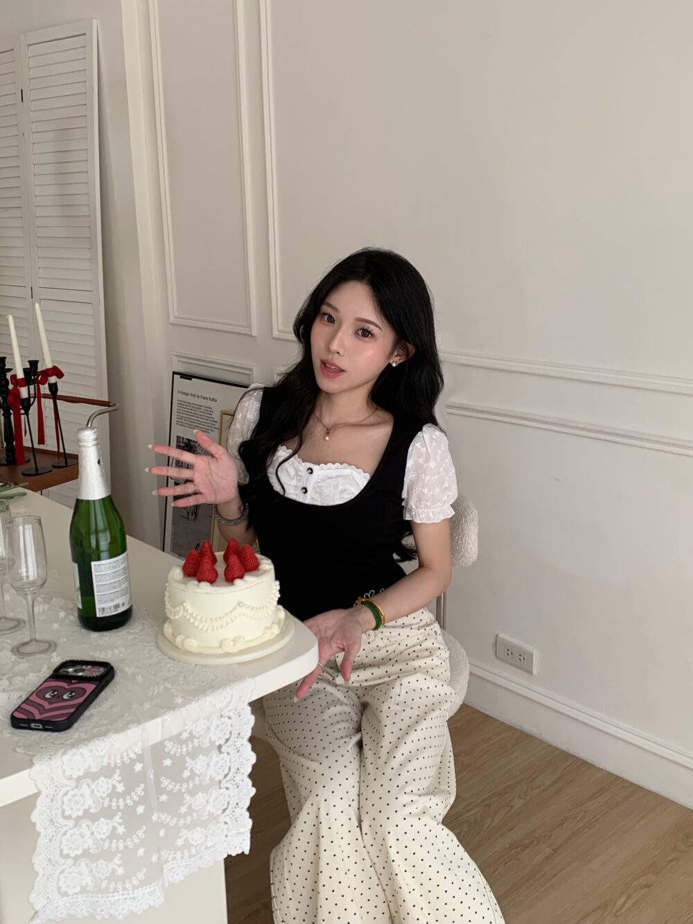 韓女假兩件上衣