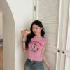 可愛貓咪三分袖針織上衣