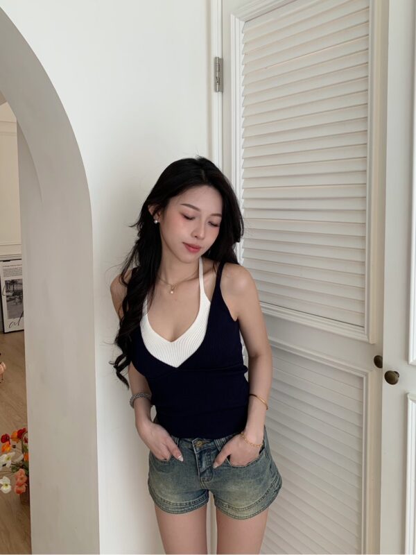 辣妹疊疊樂假兩件背心