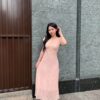 法式小波點綁腰洋裝