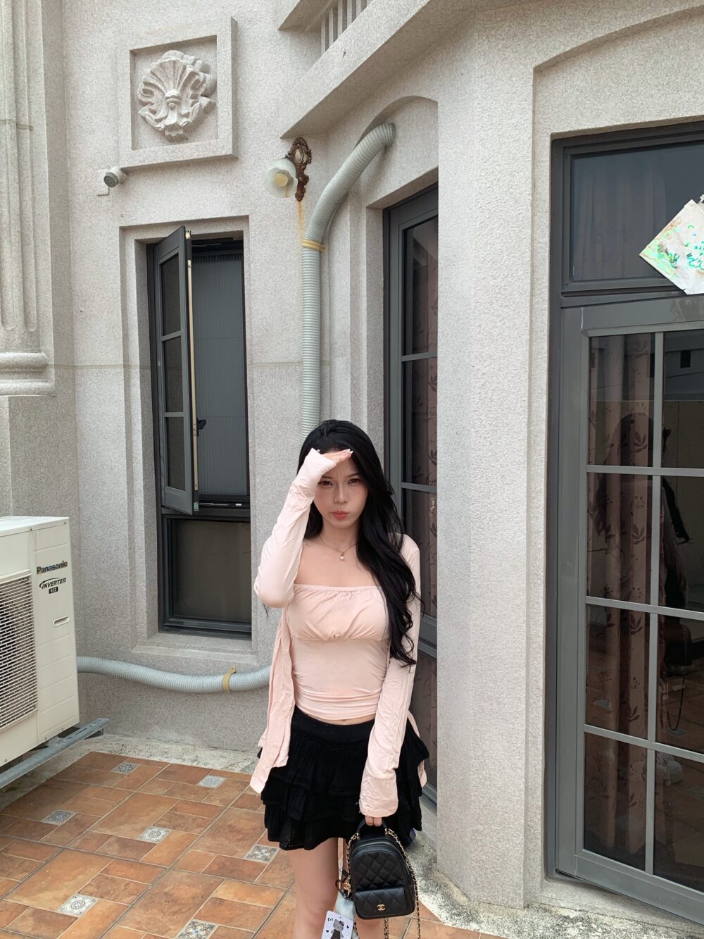 純慾抓皺吊帶+外套自帶Bra