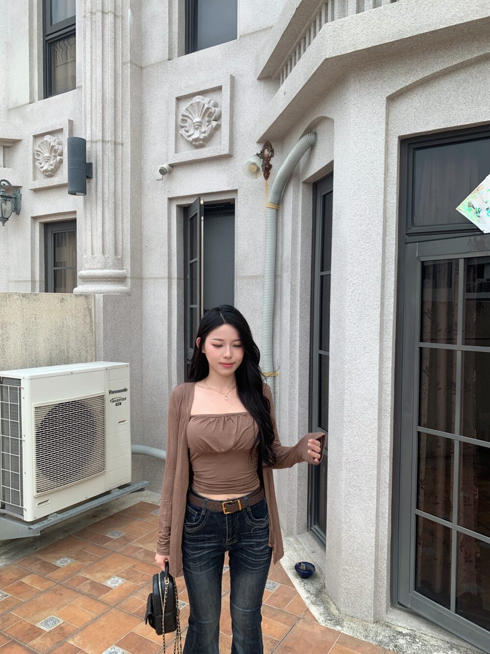 純慾抓皺吊帶+外套自帶Bra